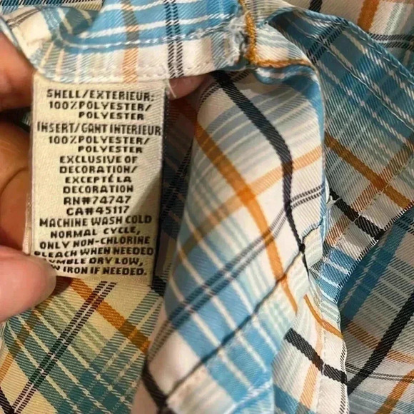 [LT]Bob Timberlake Mens Fishing Shirt Long  Sleeve Vented Blue Plaid - Picture 9 of 12